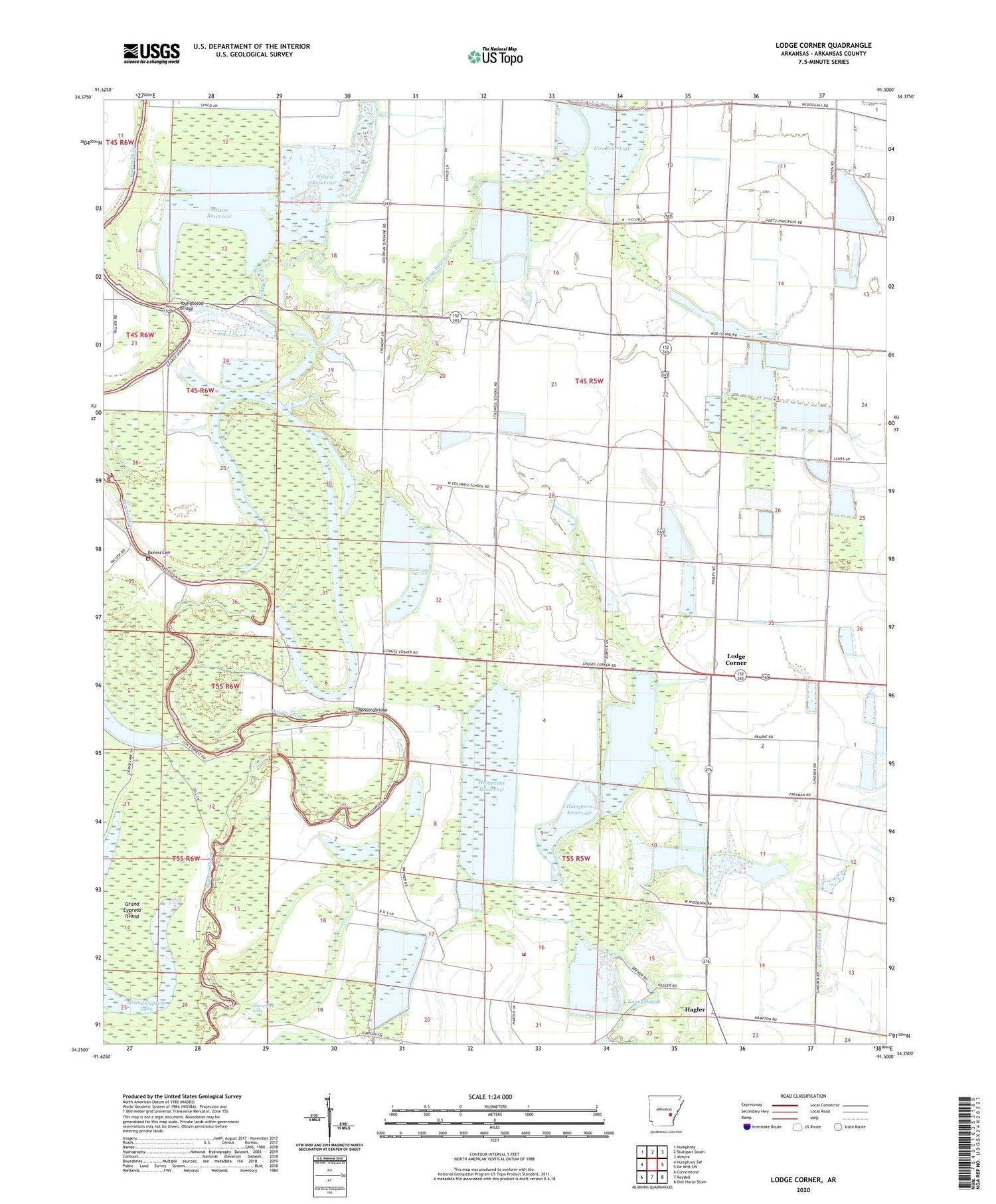Lodge Corner Arkansas US Topo Map Image