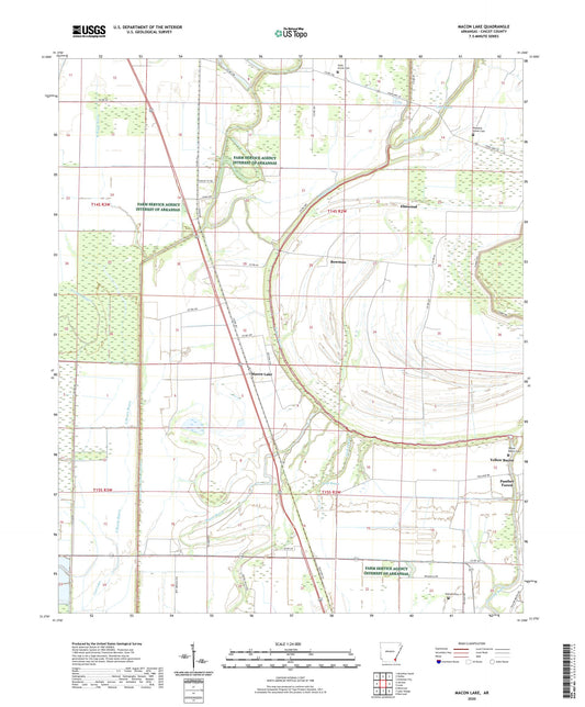 Macon Lake Arkansas US Topo Map Image