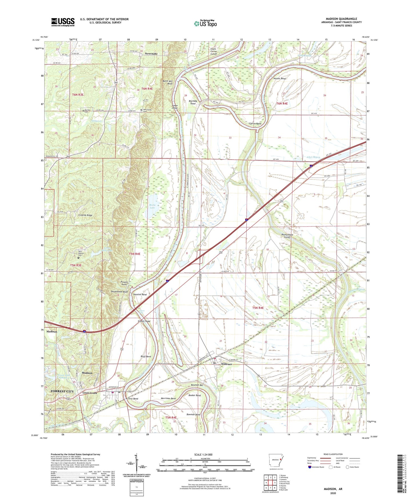 Madison Arkansas US Topo Map Image