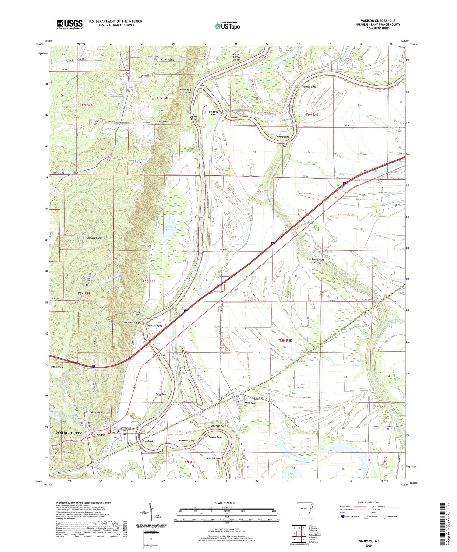 Madison Arkansas US Topo Map Image