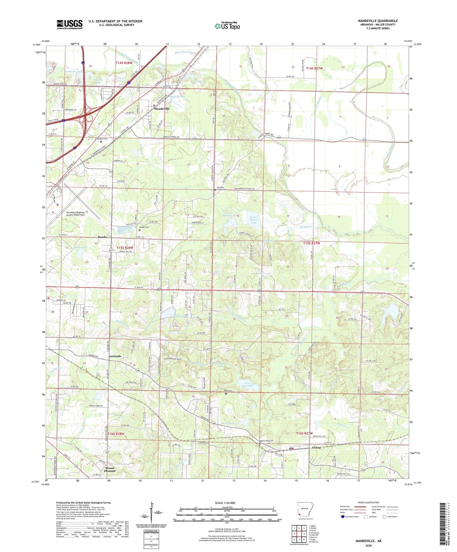 Mandeville Arkansas US Topo Map Image
