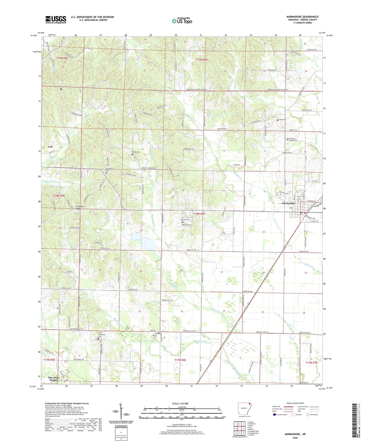Marmaduke Arkansas US Topo Map Image