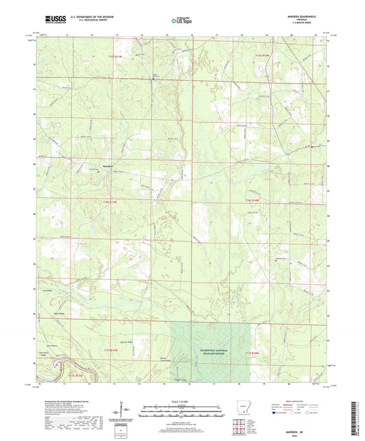 Marsden Arkansas US Topo Map Image