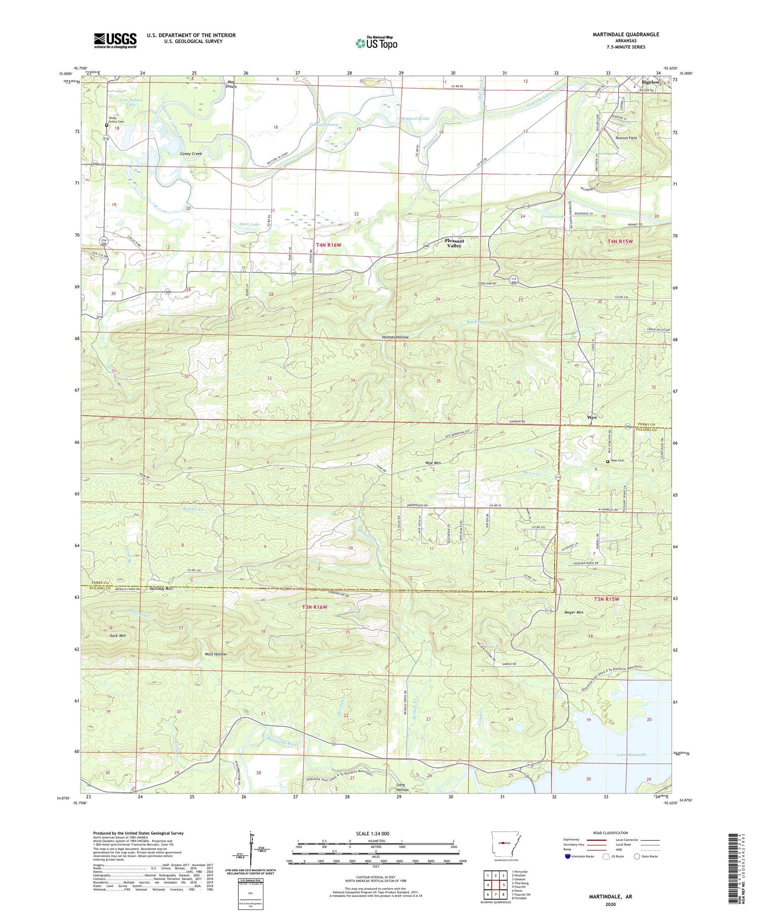 Martindale Arkansas US Topo Map Image