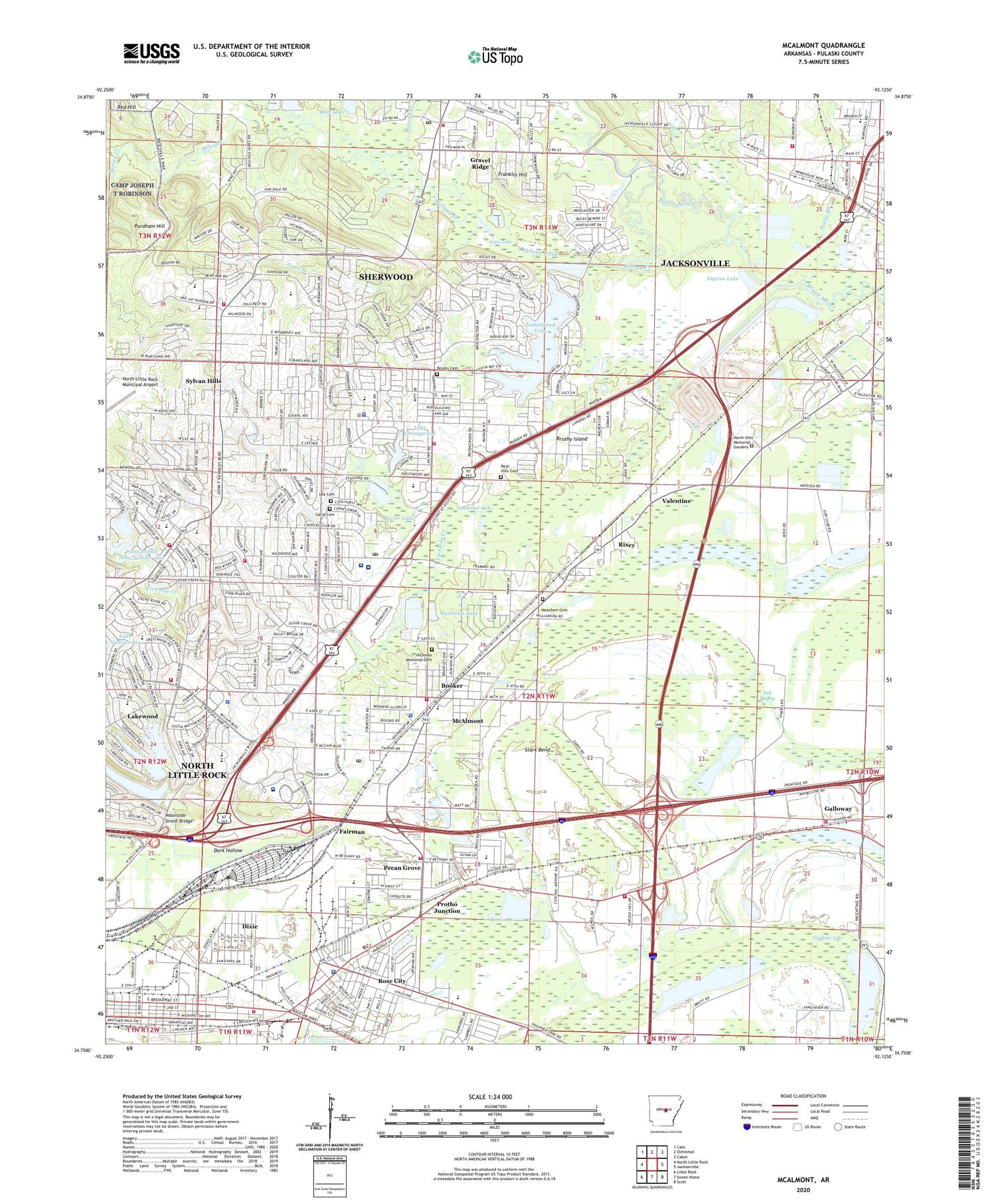 McAlmont Arkansas US Topo Map Image