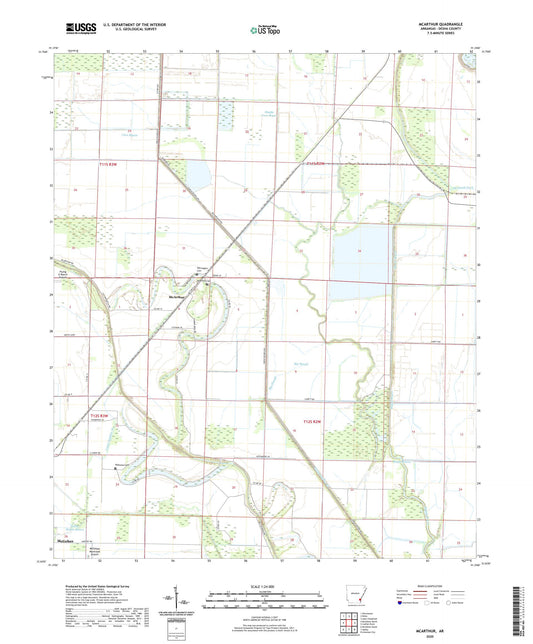 McArthur Arkansas US Topo Map Image