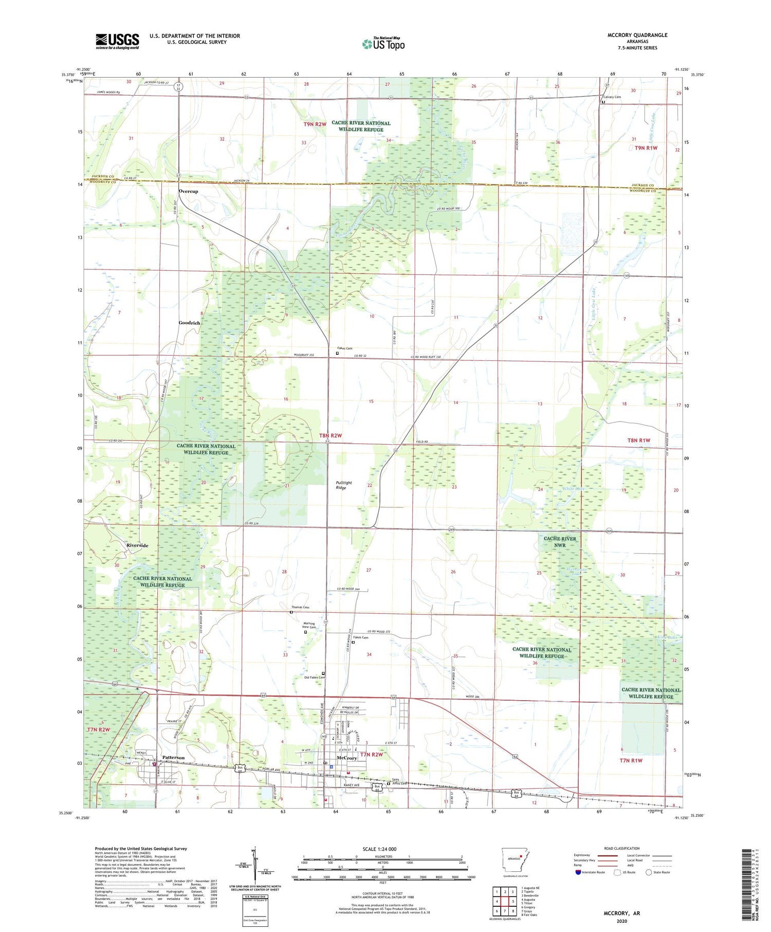 McCrory Arkansas US Topo Map Image