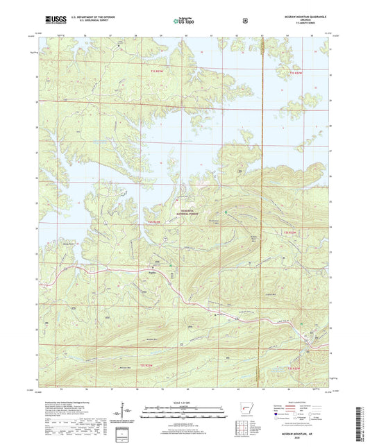 McGraw Mountain Arkansas US Topo Map Image