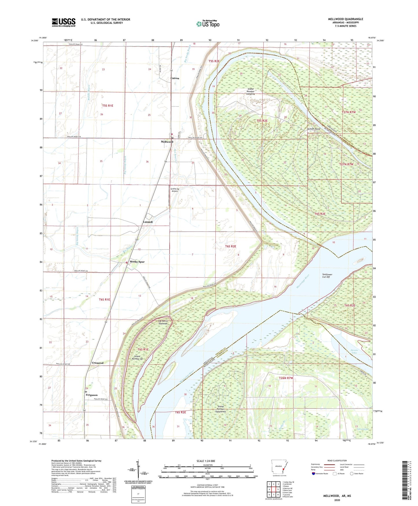 Mellwood Arkansas US Topo Map Image