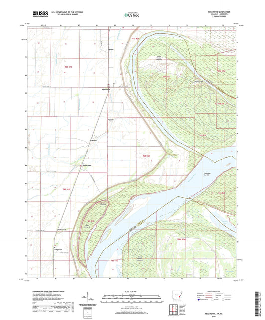 Mellwood Arkansas US Topo Map Image