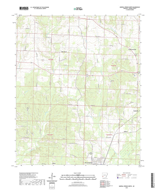 Mineral Springs North Arkansas US Topo Map Image