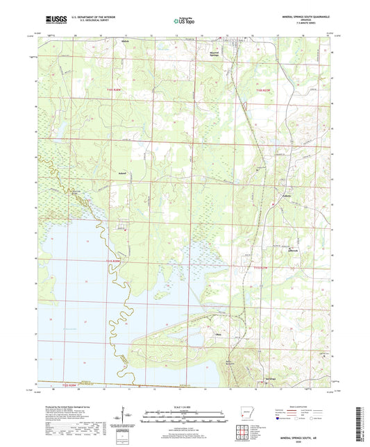 Mineral Springs South Arkansas US Topo Map Image