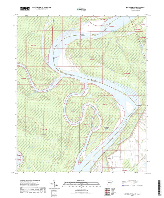 Montgomery Island Arkansas US Topo Map Image