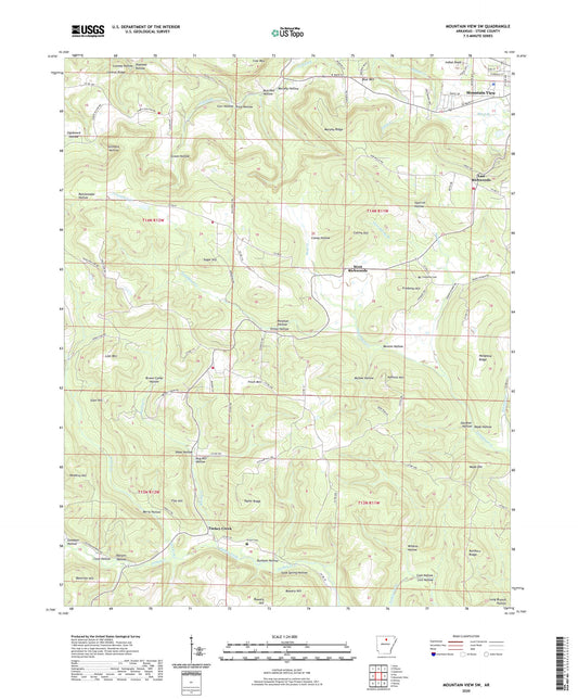 Mountain View SW Arkansas US Topo Map Image