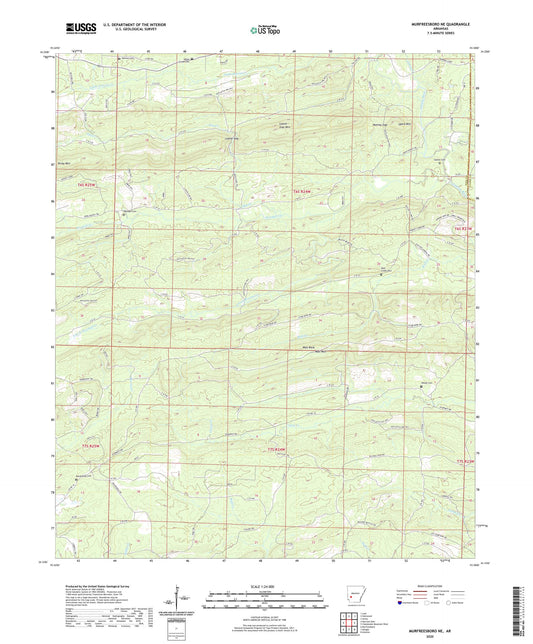 Murfreesboro NE Arkansas US Topo Map Image