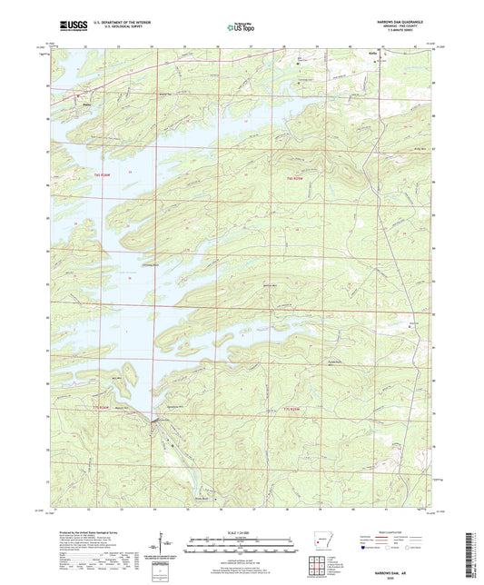 Narrows Dam Arkansas US Topo Map Image