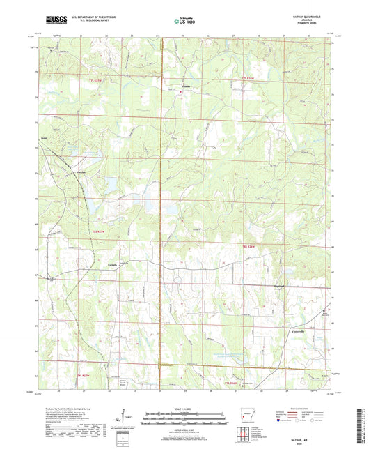 Nathan Arkansas US Topo Map Image