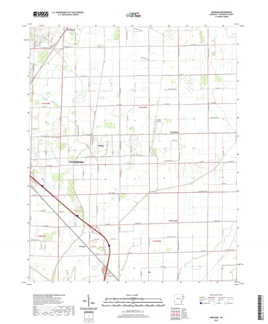 Needham Arkansas US Topo Map Image