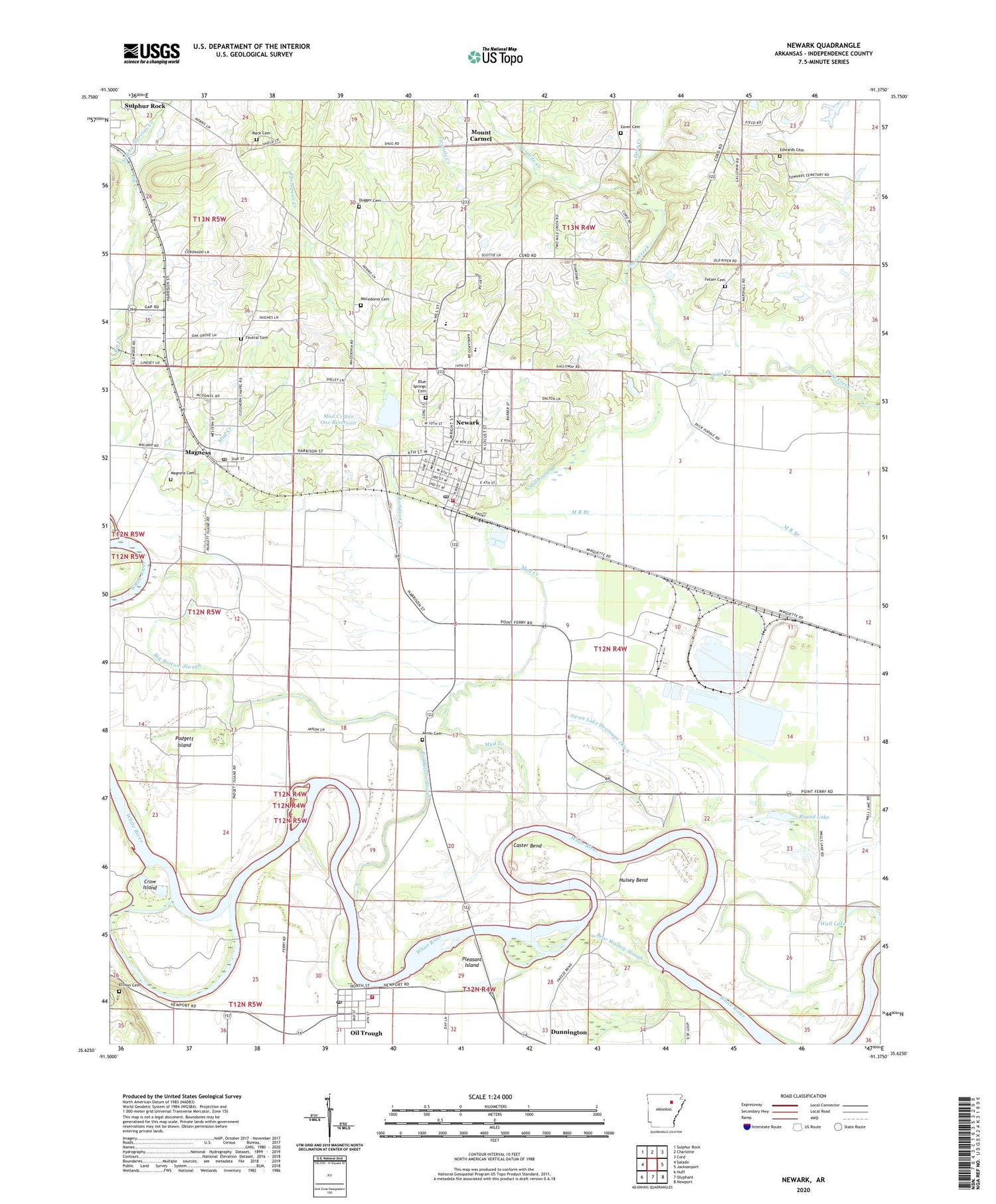Newark Arkansas US Topo Map Image