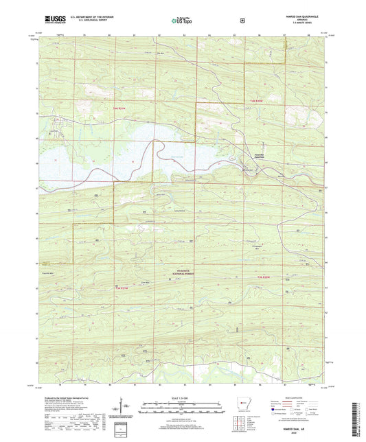 Nimrod Dam Arkansas US Topo Map Image