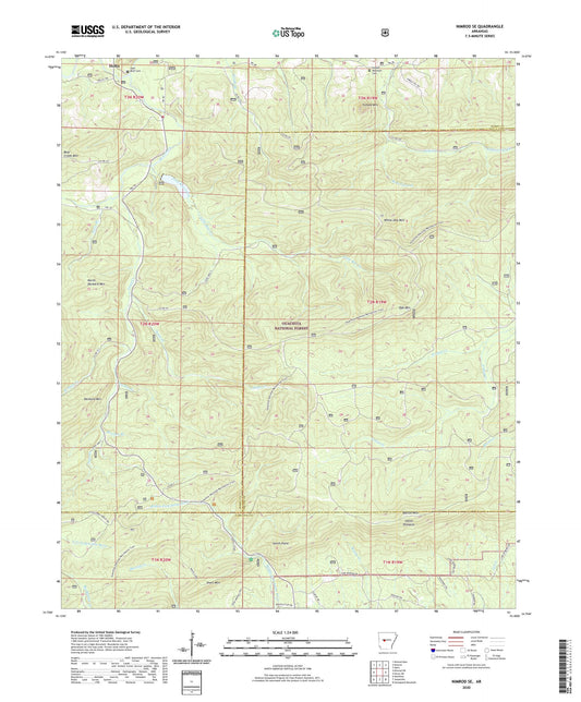Nimrod SE Arkansas US Topo Map Image
