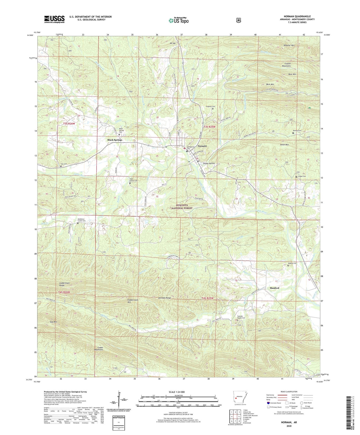 Norman Arkansas US Topo Map Image