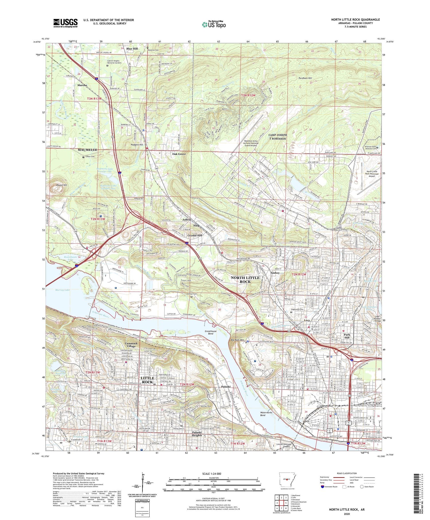 North Little Rock Arkansas US Topo Map Image