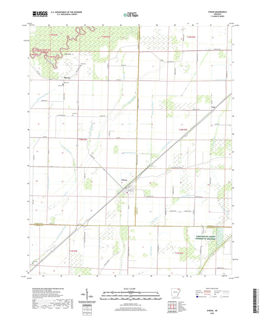 O'Kean Arkansas US Topo Map Image