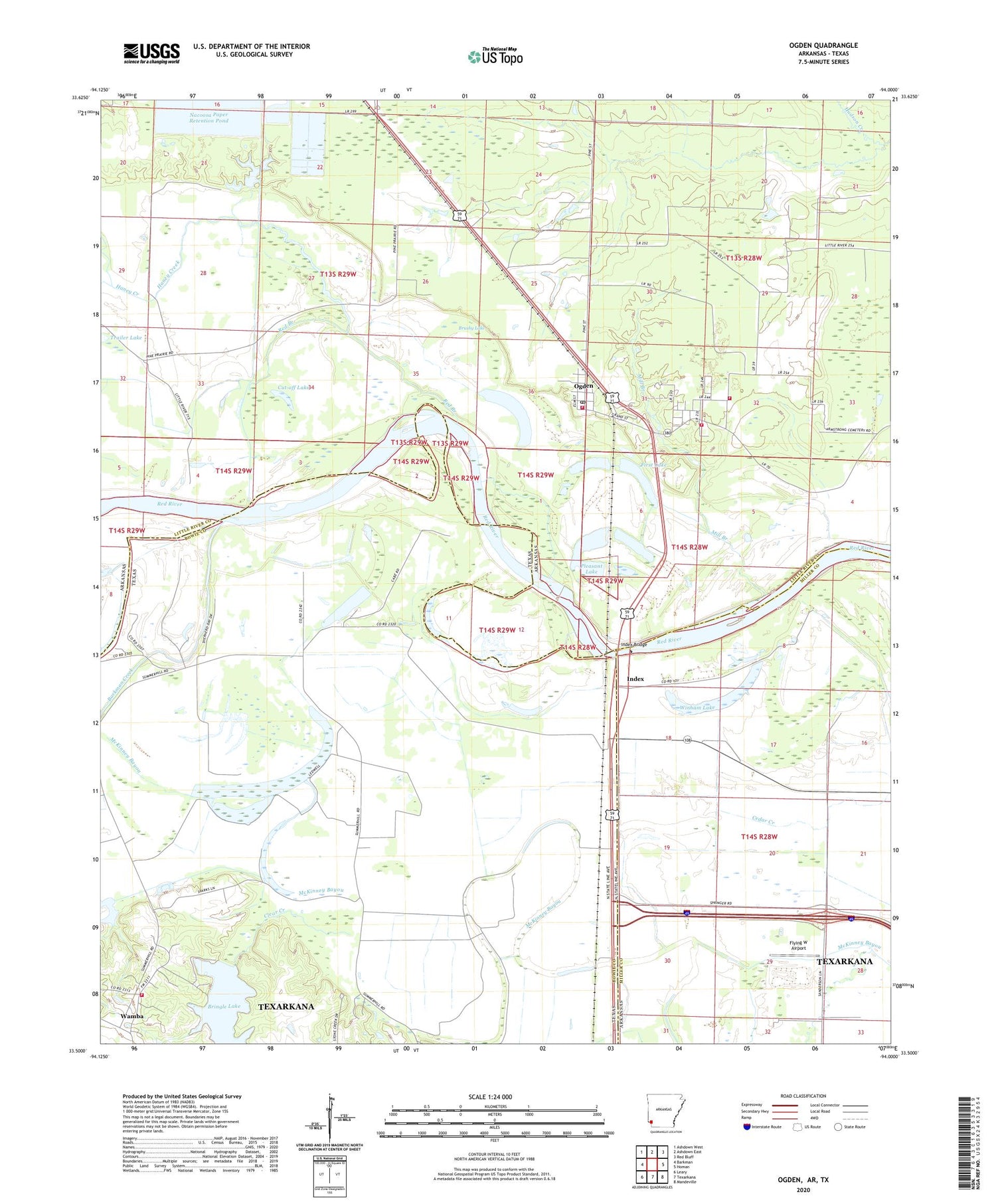 Ogden Arkansas US Topo Map Image