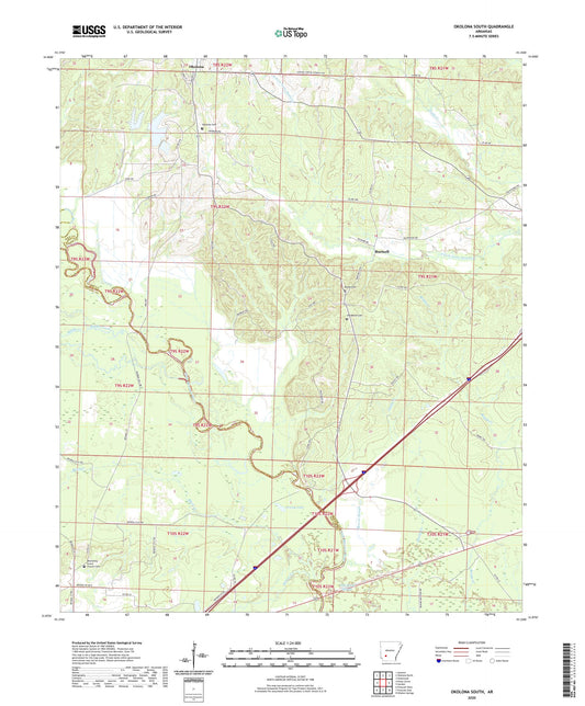 Okolona South Arkansas US Topo Map Image
