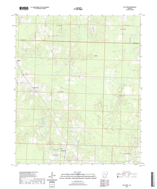 Old Town Arkansas US Topo Map Image