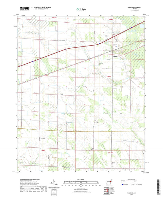 Palestine Arkansas US Topo Map Image