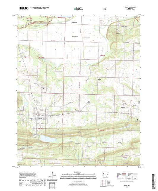 Paris Arkansas US Topo Map Image