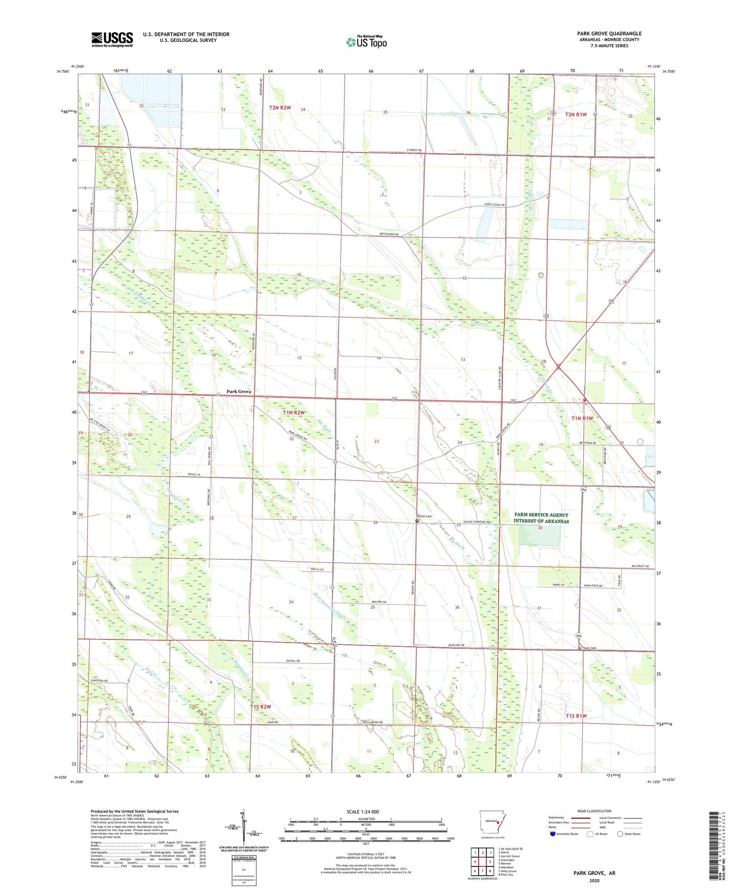 Park Grove Arkansas US Topo Map Image