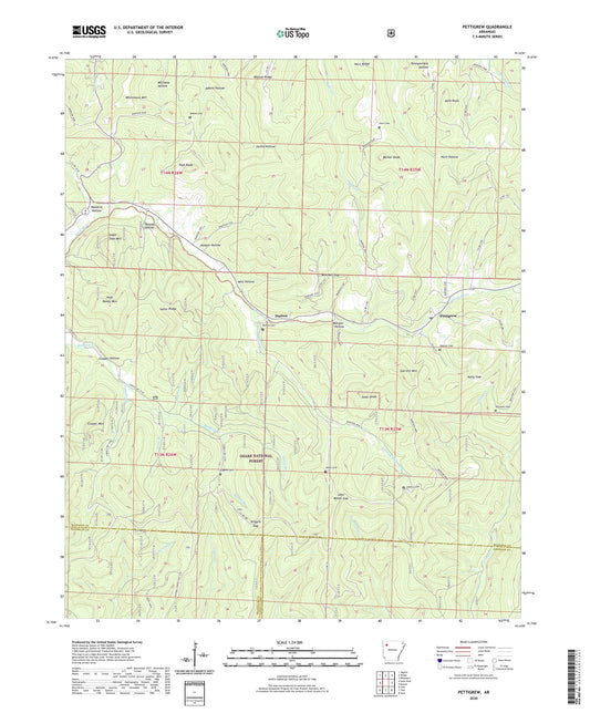 Pettigrew Arkansas US Topo Map Image