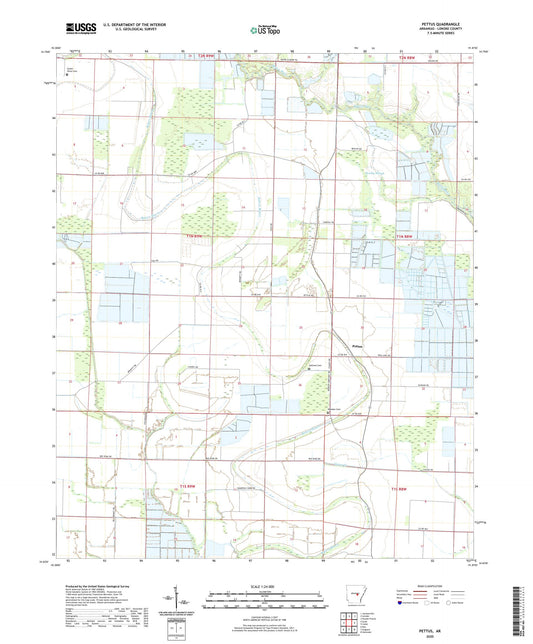 Pettus Arkansas US Topo Map Image