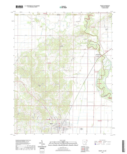 Piggott Arkansas US Topo Map Image