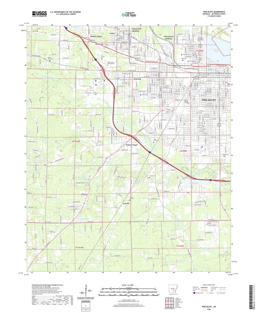Pine Bluff Arkansas US Topo Map Image