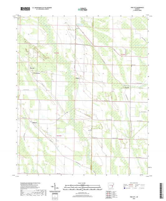 Pine City Arkansas US Topo Map Image