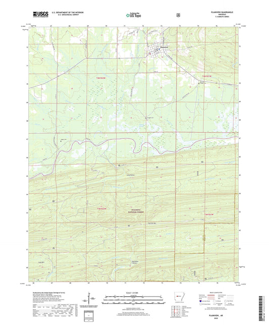 Plainview Arkansas US Topo Map Image