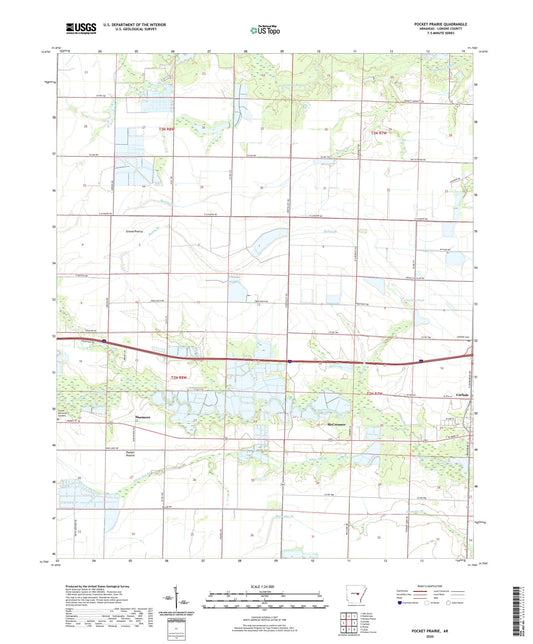 Pocket Prairie Arkansas US Topo Map Image