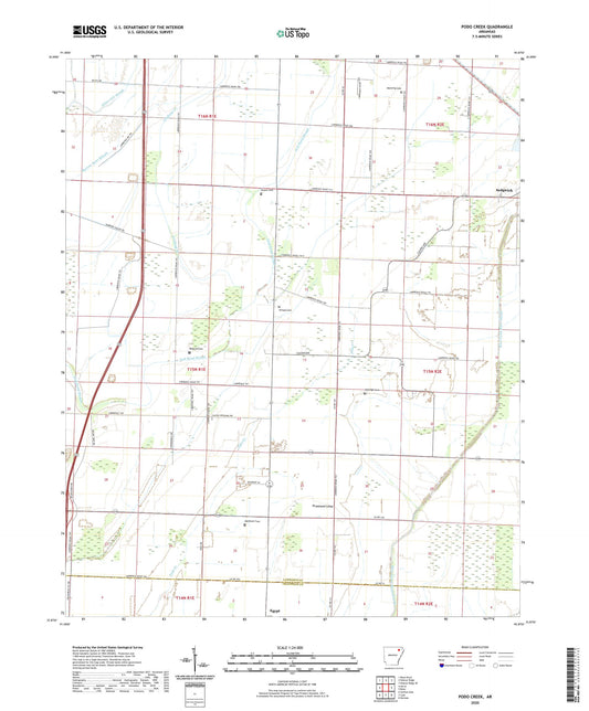 Podo Creek Arkansas US Topo Map Image