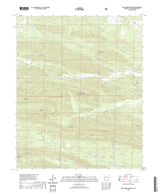 Polk Creek Mountain Arkansas US Topo Map Image