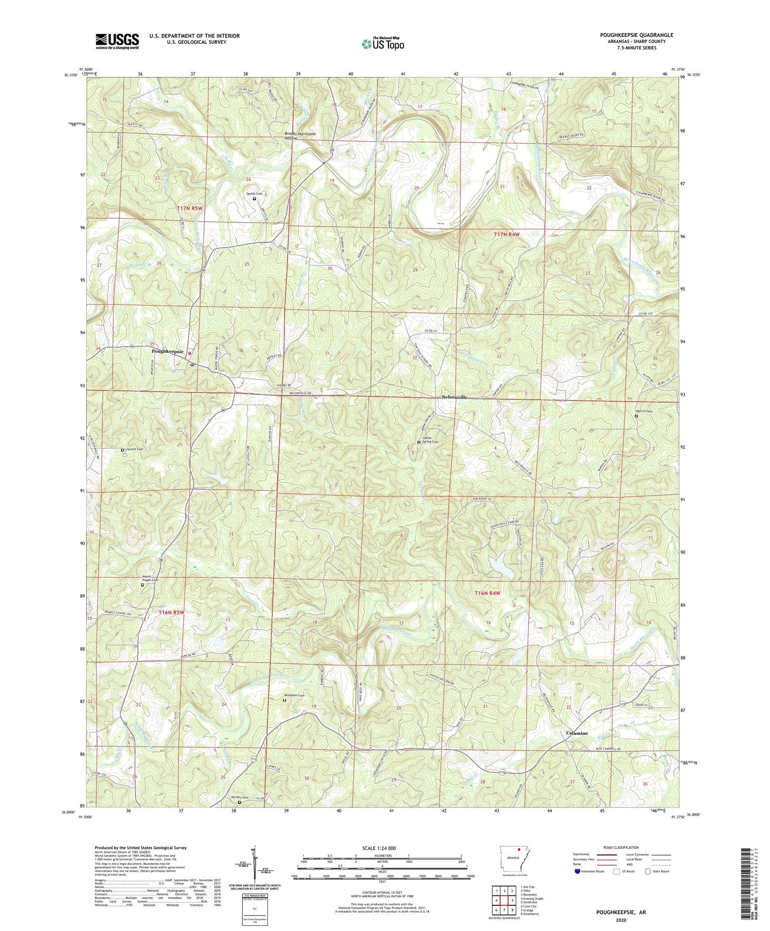 Poughkeepsie Arkansas US Topo Map Image