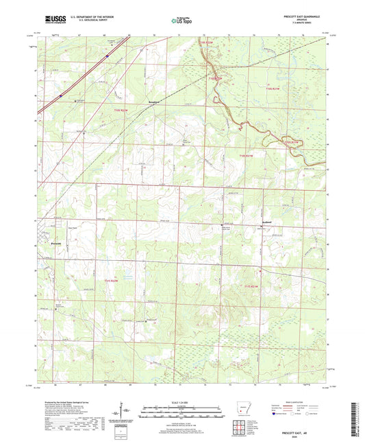 Prescott East Arkansas US Topo Map Image