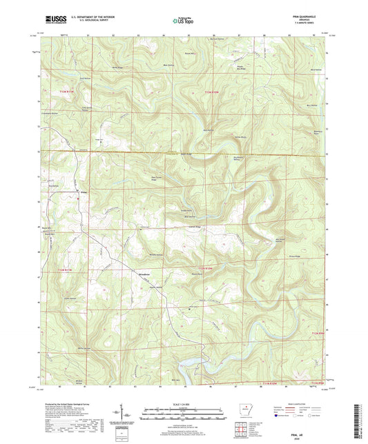 Prim Arkansas US Topo Map Image