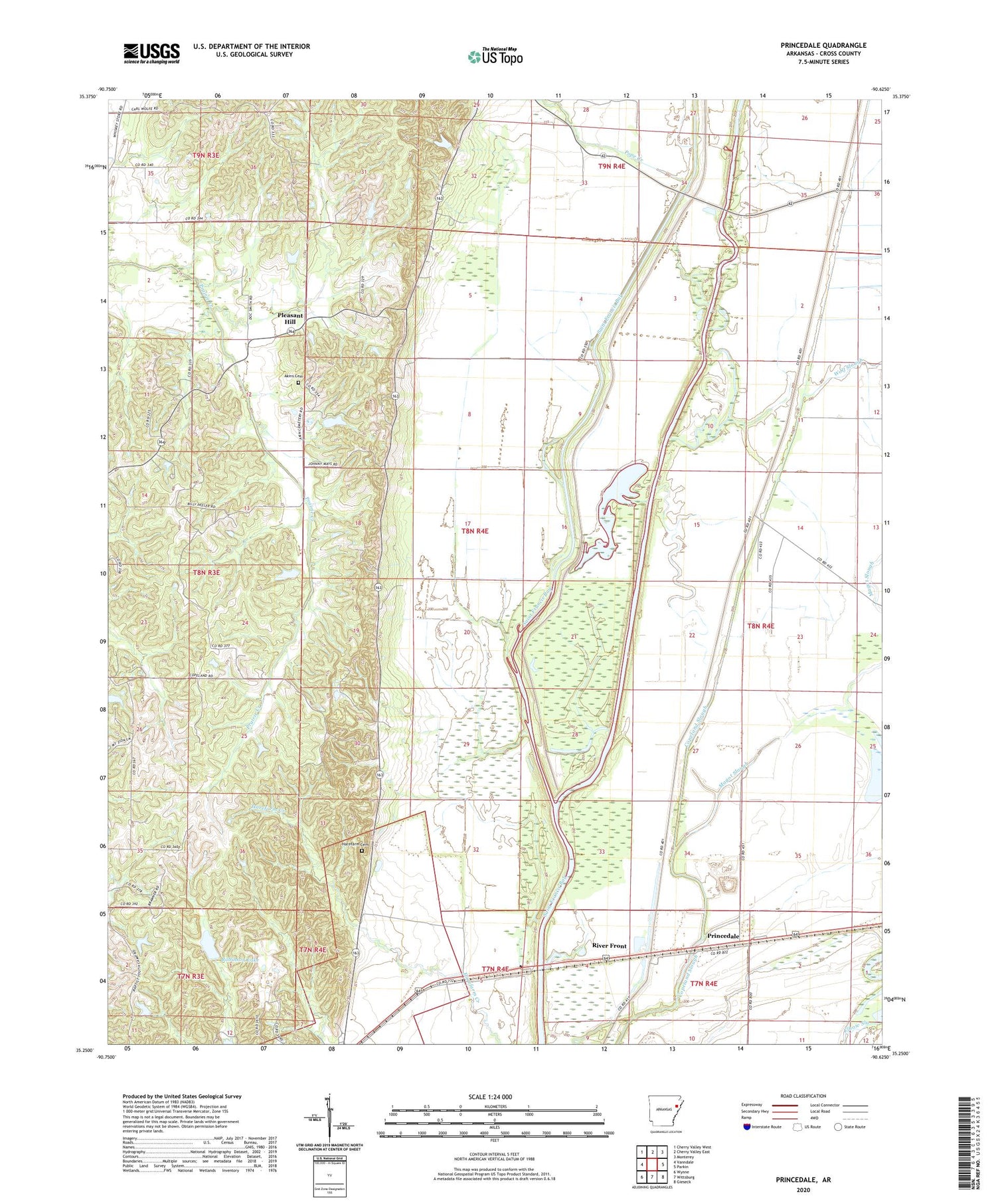 Princedale Arkansas US Topo Map Image