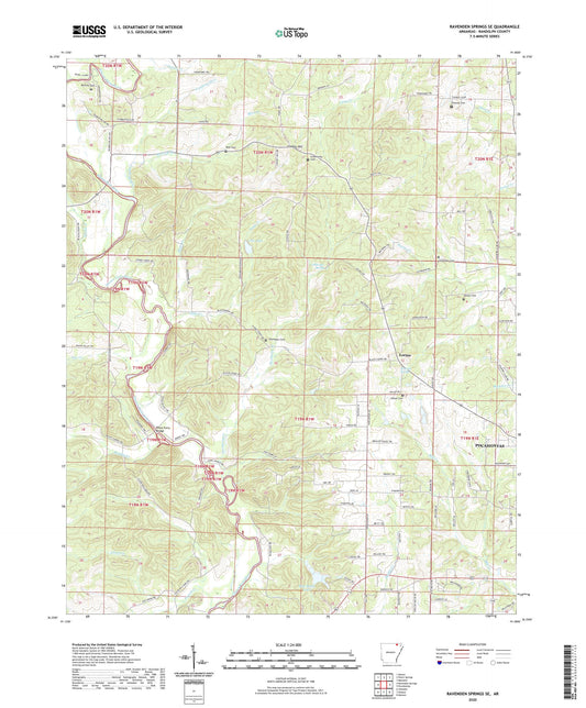 Ravenden Springs SE Arkansas US Topo Map Image