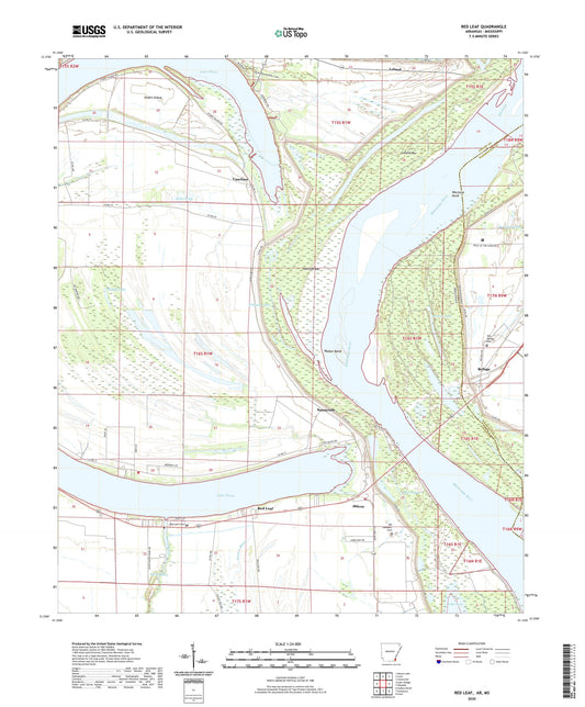 Red Leaf Arkansas US Topo Map Image