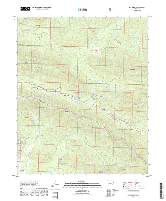 Rich Mountain Arkansas US Topo Map Image